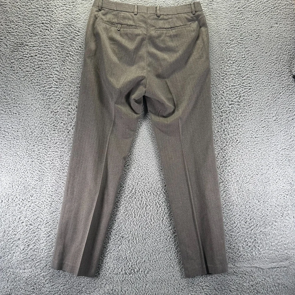 Banana Republic Pant Men 34x32 Brown Polyester Dress Straight Slim Preppy Career